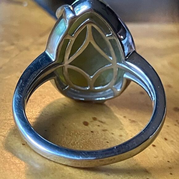 Natural Connemara Marble Sterling Silver Claddagh Ring Size 9 - Picture 5 of 9